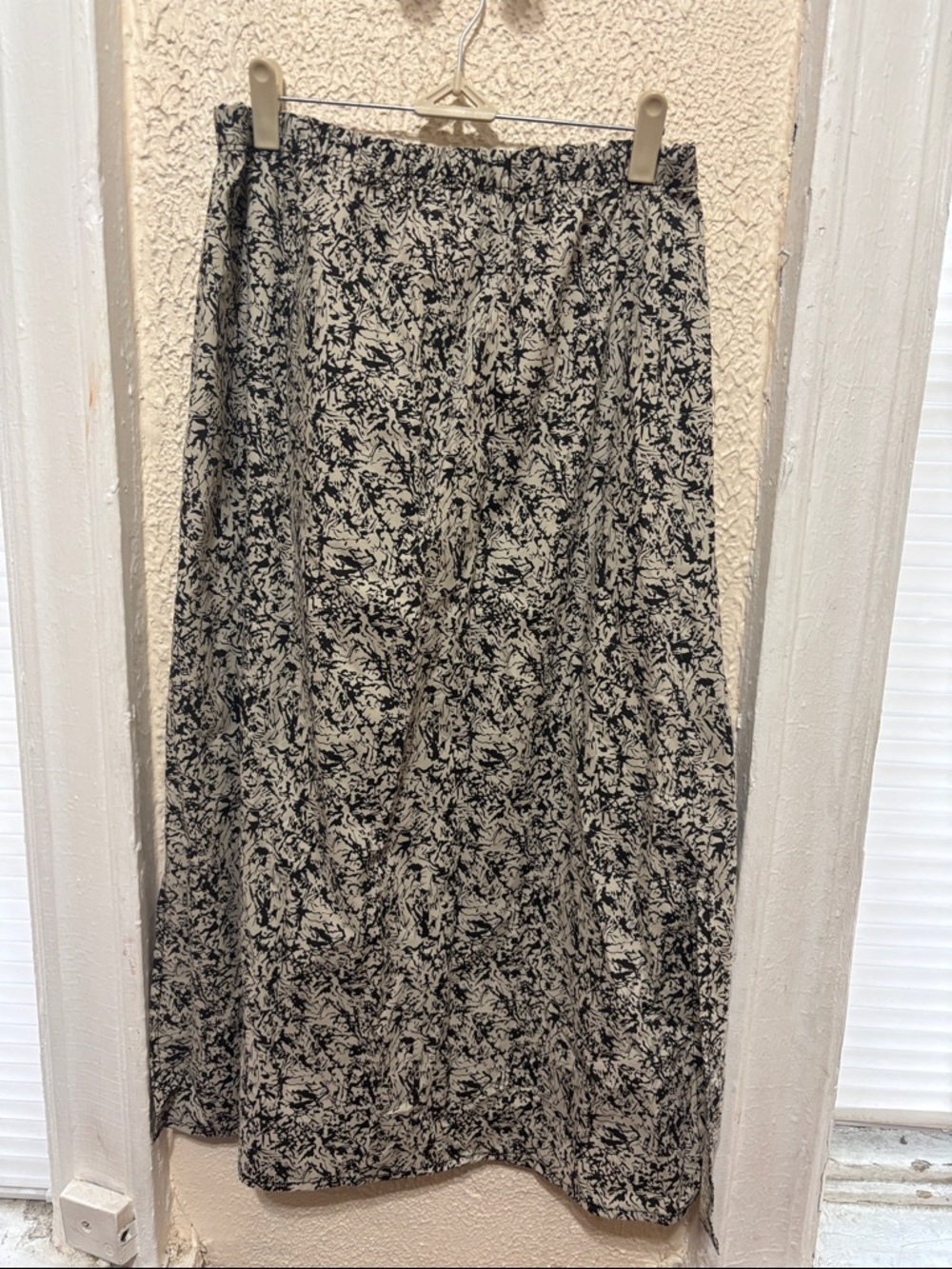 handmade modest long black and white skirt with slit